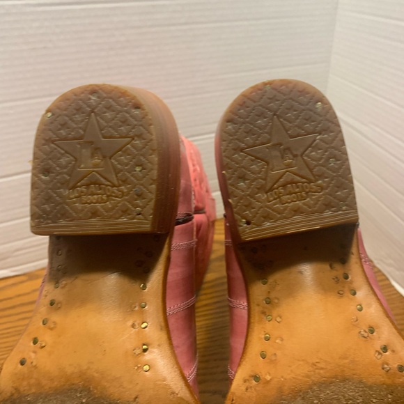 Los Altos Woman’s 9.5 Pink Eel skin Pointed Toe Cowboy Boots Barbie Cowgirl fun - Picture 12 of 15